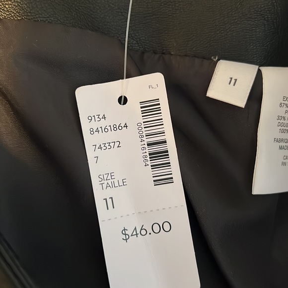 Reitmans black leather look skirt NWT - Picture 7 of 7